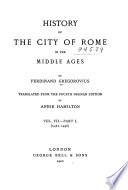 History of the City of Rome in the Middle Ages