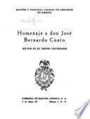 Homenaje a don José Bernardo Couto
