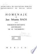 Homenaje a Juan Sebastian Bach en el doscientos cincuenta aniversario de su nacimiento