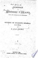 Homenaje á Menéndez y Pelayo en el año vigésimo de su profesorado