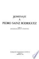 Homenaje a Pedro Sáinz Rodríguez: Estudios de lengua y literatura
