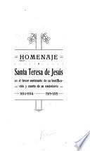 Homenaje a Santa Teresa de Jesús en el tercer centenario de su beatificación y cuarto de su nacimiento