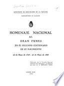 Homenaje nacional al Deán Funes en el segundo centenario de su nacimiento, 25 de mayo de 1749-25 de mayo de 1949