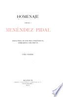 Homenaje ofrecido a Menéndez Pidal