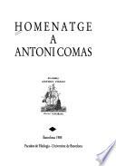 Homenatge a Antoni Comas