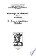 Hommages à Carl Deroux