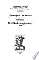 Hommages à Carl Deroux