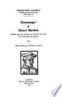 Hommages à Henry Bardon