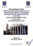 ICICKM 2018 15th International Conference on Intellectual Capital Knowledge Management & Organisational Learning