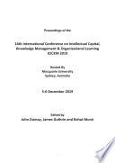 ICICKM 2019 16th International Conference on Intellectual Capital Knowledge Management & Organisational Learning