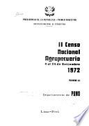 II [i.e. Segundo] Censo nacional agropecuario, 4 al 24 de setiembre, 1972