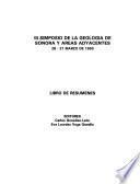 III [i.e. Tercer] Simposio de la Geología de Sonora y Areas Adyacentes