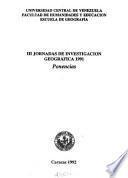 III Jornadas de Investigación Geográfica 1991