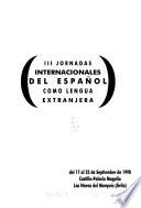 III Jornadas Internacionales del Español como Lengua Extranjera