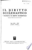 Il Diritto ecclesiastico e rassegna di diritto matrimoniale