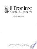 Il Fronimo. 1- ; ott. 1972-