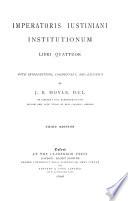 Imperatoris Justiniani Institutionum libri quattuor