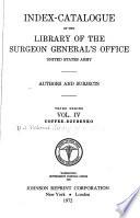 Index-catalogue of the Library of the Surgeon-General's Office, United States Army