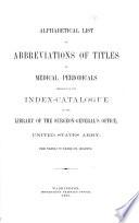 Index-catalogue of the Library of the Surgeon-General's Office, United States Army
