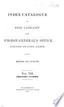 Index-catalogue of the Library of the Surgeon-General's Office, United States Army
