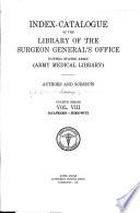Index-catalogue of the Library of the Surgeon-General's Office, United States Army