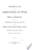 Index Catalogue of the Library of the Surgeon-general's Office, United States Army (-United States Army, Army Medical Library; -National Library of Medicine).