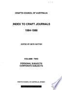 Index to Craft Journals, 1984-1988: Personal subjects, corporate subjects
