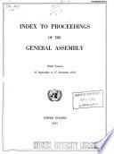 Index to Proceedings of the General Assembly