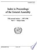 Index to Proceedings of the General Assembly