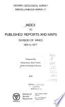 Index to Published Reports and Maps, Division of Mines