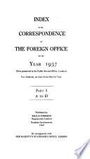 Index to the Correspondence of the Foreign Office for the Year