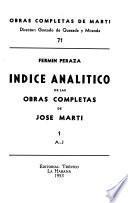 Indice analítico de las obras completas de José Martí, por Fermín Peraza