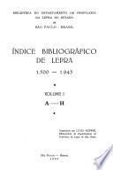 Índice bibliográfico de lepra, 1.500-1.943 ...