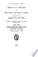 Indice de la colección de don Luis de Salazar y Castro