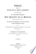 Índice de las notas de D. Diego Clemencín en su edición de El ingenioso hidalgo Don Quijote de la Mancha