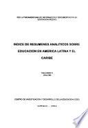 Indice de resúmenes analíticos sobre educación en America Latina y el Caribe