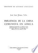 Influencia de la China comunista en Africa
