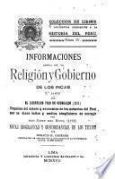 Informaciones acerca de la religión y gobierno de los Incas