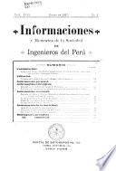 Informaciones y memorias de la Sociedad de Ingenieros del Perú