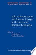 Information Structure and Syntactic Change in Germanic and Romance Languages