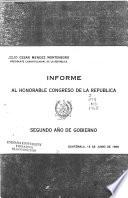 Informe al honorable Congreso de la República, segundo año de gobierno