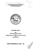 Informe anual del Secretario de Justicia al Gobernador del Estado Libre Asociado de Puerto Rico