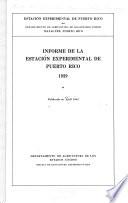 Informe de la Estación Experimental de Puerto Rico