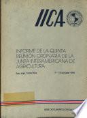 Informe de la Quinta Reunion Ordinaria de la Junta Interamericana de Agricultura