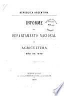 Informe del Departamento Nacional de Agricultura