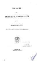 Informe del Ministro de Relaciones Exteriores à la Asamblea de ...