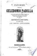 Informe leido por Celedonio Padilla ante la sala segunda del Supremo tribunal de justicia, en la vista de la causa animada contra Salvador Ruelas por indicios de homicidio