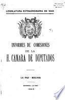 Informes de comisiones de la H. Cámara de Diputados