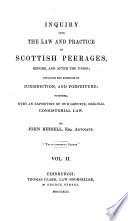 Inquiry Into the Law and Practice in Scottish Peerages