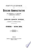 Instituciones de derecho administrativo